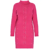 Faina Vestido de malha fúcsia