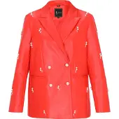 Faina Blazer vermelho vivo / branco pérola