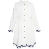 Dreimaster Vestido azul escuro / branco