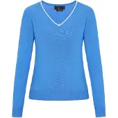 Faina Pullover azure / branco
