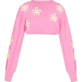 Mymo Pullover 'Back To School' cor-de-rosa / branco