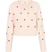 Mymo Pullover vermelho vivo / offwhite