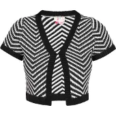 IZIA Casaco de malha preto / branco