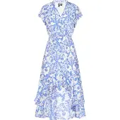 Dreimaster Vestido azul claro / branco