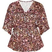 FELIPA Blusa 'Fashion Look' conhaque / cor-de-rosa / preto / branco