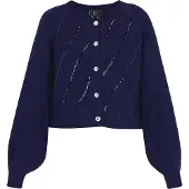 Faina Casaco de malha navy