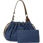 Faina Mala de bolsa azul ganga / castanho