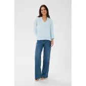 Kaffe Blusa 'KATine' azul claro / branco