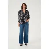 Kaffe Blusa 'KAIsa' cinzento / preto / branco
