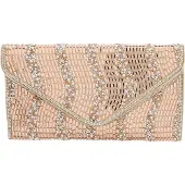 Faina Clutches champanhe / prata / branco pérola