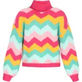 IZIA Pullover verde / menta / laranja / rosa