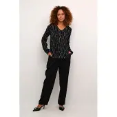 Kaffe Blusa 'KAAmber' preto / offwhite
