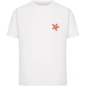 Miss Tee Camisa 'Sunny Sea' azul escuro / lagosta / branco