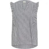 Kaffe Blusa 'Malena' cinzento / branco