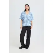 Ichi Blusa 'ZABBY' azul céu / preto