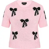 Faina Pullover cor-de-rosa / preto / branco pérola