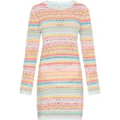 IZIA Vestido de malha 'Festival' turquesa / laranja claro / rosé / branco