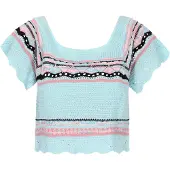 IZIA Pullover 'Boho' aqua / cor-de-rosa / preto