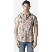 KOROSHI Camisa navy / conhaque / branco