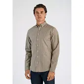 Lindbergh Camisa castanho escuro / branco
