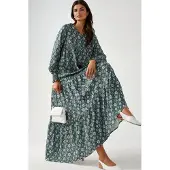 Hiccups for Kids Vestido cinzento / verde / abe / branco