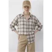 Bianco Lucci Camisa bege / castanho
