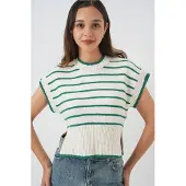 Big Dart Pullover esmeralda / branco
