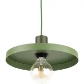 TK Lighting Candeeiro suspenso Sila, verde, metal, Ø 30 cm, E27