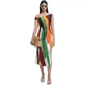 Desigual , Vestido às riscas M. Christian Lacroix, Mulher, PoliÉSter, Branco, XS