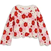 Desigual , Suéter flores crochê, Mulher, Branco, L