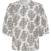Fransa Blusa 'ARIANA' preto / branco
