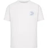 Miss Tee Camisa 'Andalucia Espana Limon Fresco Citrus' azul / branco