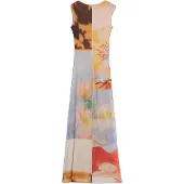 Desigual , Vestido comprido drapeado, Mulher, PoliÉSter, L