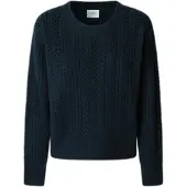Pepe Jeans para mulher. PL7000019 Camisola Candide azul-marinho (S), Casual, Algodão