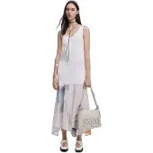 Desigual , Vestido decote em V combinado, Branco, XL