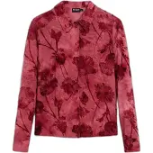 Desigual , Camisa flocada, Mulher, PoliÉSter, Vermelho, L