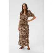Kaffe Vestido 'KAIsolde Amber' bege / castanho / preto
