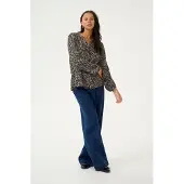 Kaffe Blusa 'KA Mathilde' bege escuro / preto