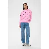 Kaffe Sweatshirt 'KAmabel' rosa claro / vermelho