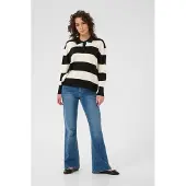 Kaffe Pullover 'KALizza' preto / offwhite