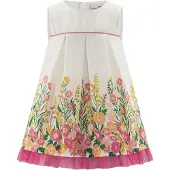 Happy girls Vestido creme / amarelo / verde / fúcsia