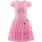 Happy girls Vestido azul / aqua / alperce / cor-de-rosa