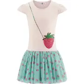 Happy girls Vestido verde / rosa / vermelho