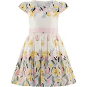 Happy girls Vestido ecru / azul claro / amarelo / preto