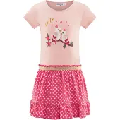 Happy girls Vestido ouro / rosa / cor-de-rosa / branco