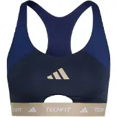 Adidas Soutien de desporto 'TECHFIT Workout Color Block Medium Support' bege / navy / azul escuro / branco