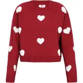 Mymo Pullover vermelho escuro / branco