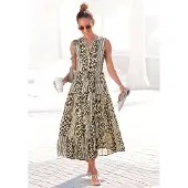 LASCANA Vestido de verão bege / verde
