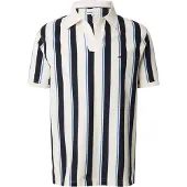 Tommy Hilfiger Camisa 'Relaxed Fit Stripe Crepe' azul / navy / branco