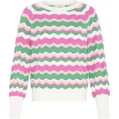 B.young Pullover 'MMORLA' verde / rosa / branco